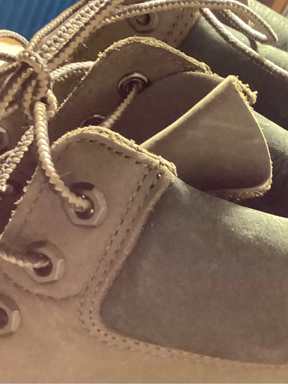 Timberland boots Grey size 9.5 shows marks wear tear bottoms barely used